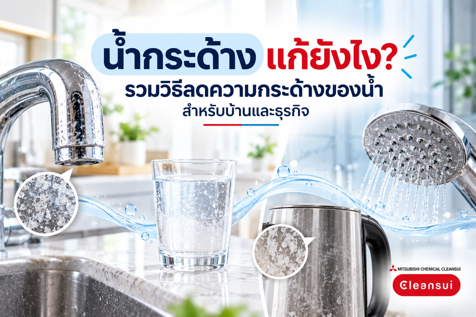 น้ำกระด้างแก้ยังไง? รวมวิธีลดความกระด้างของน้ำสำหรับบ้านและธุรกิจ