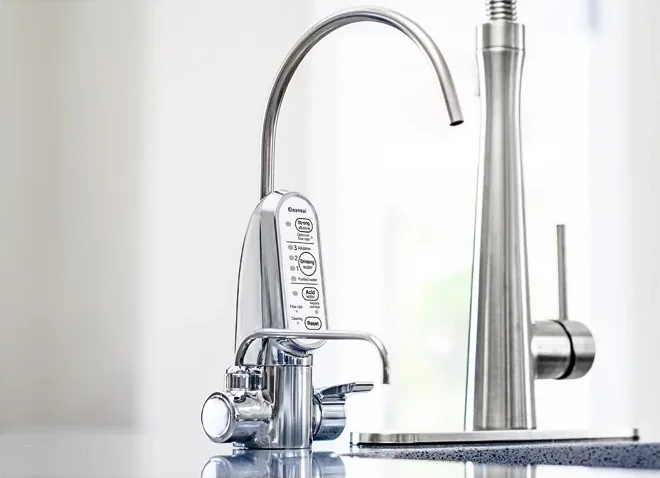 Cleansui EU301 alkaline water ionizer: drinking-water faucet with a pH selection display